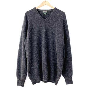Vintage Cambridge Classics Mens V-Neck Wool Sweater Made in Italy Gray Size XL